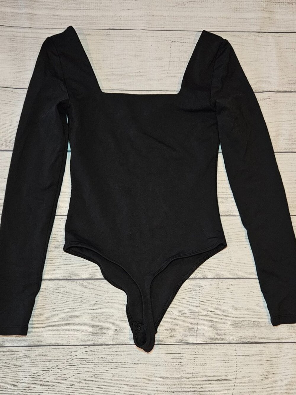 Babaton Contour Black Long Sleeve Square Neck Stretch Smooth‎ Sculpt Bodysuit XS - Picture 6 of 9
